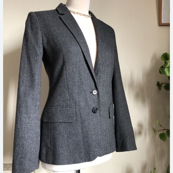 French Connection Gray Tailored Blazer with Notched Lapels - Picture 6 of 6